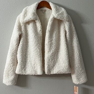 NWT GB Cozy Cream White Sherpa Jacket